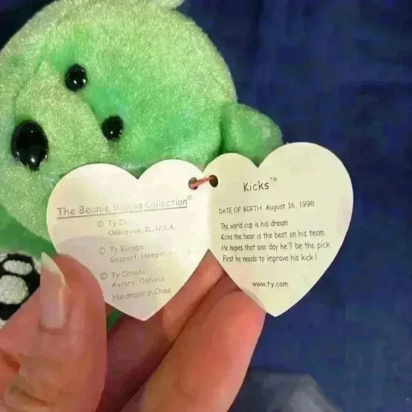 Ty Beanie Baby Kicks bear with tag errors - Picture 4 of 5
